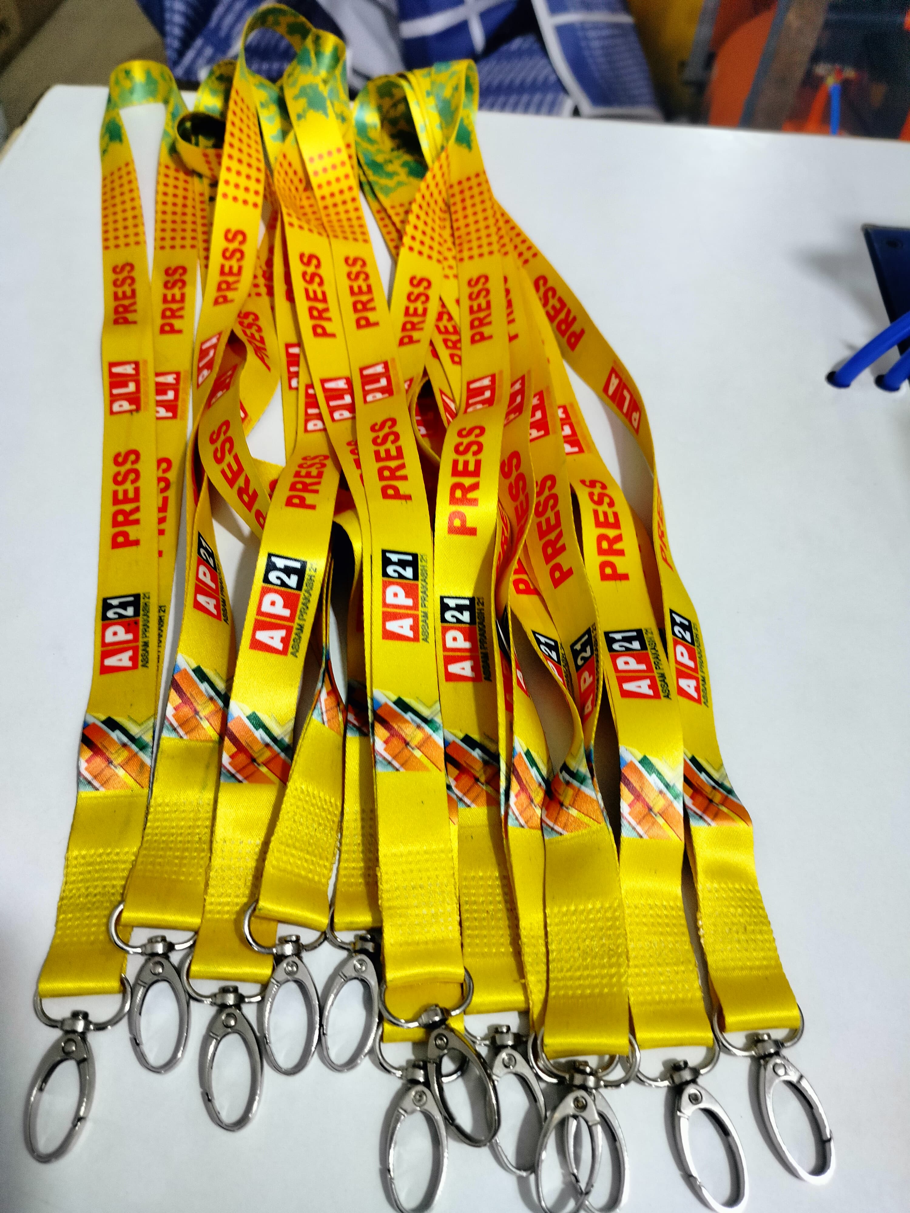 ID card holder hook and custom printed lanyard assembly
